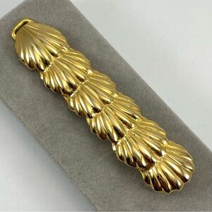 Vintage Dotty Smith Gold Tone Sea Shell Belt Buckle Unique Stunning Nautical